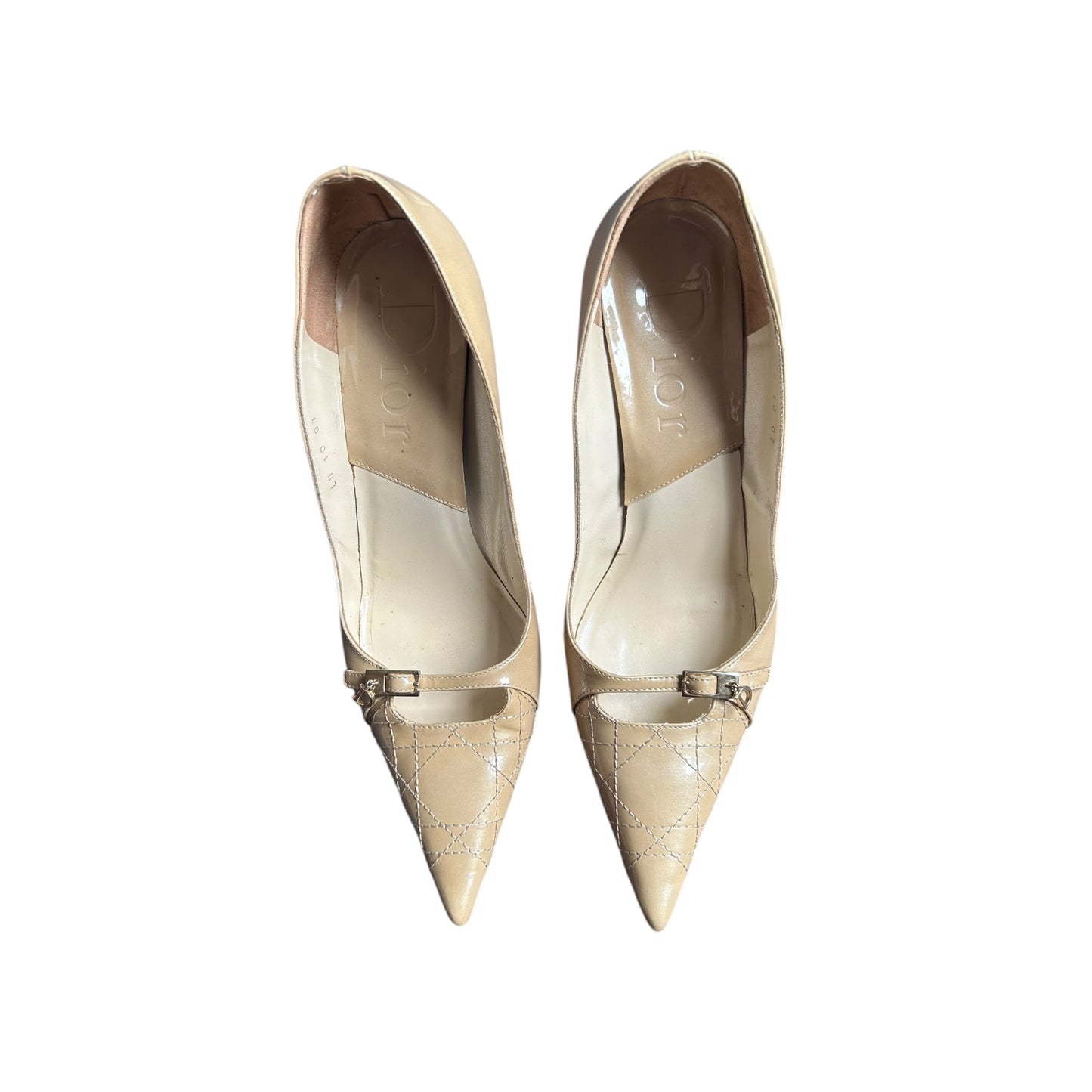 Vintage Dior nude D logo heels / 38
