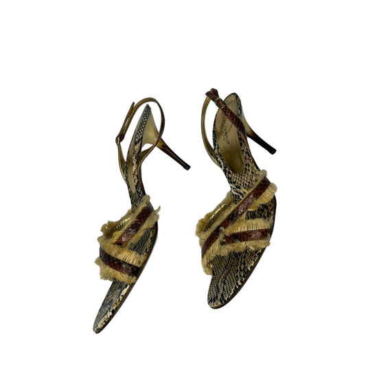 Vintage Dolce&Gabbana SS 2005 python skin faux fur sandal heels / 40