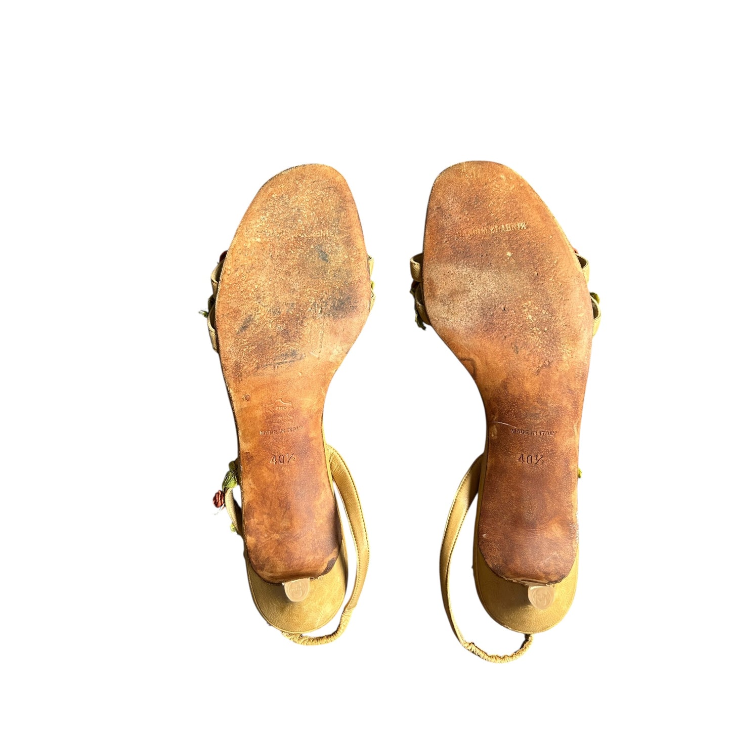 Vintage Manolo Blahnik floral sandals / 40.5