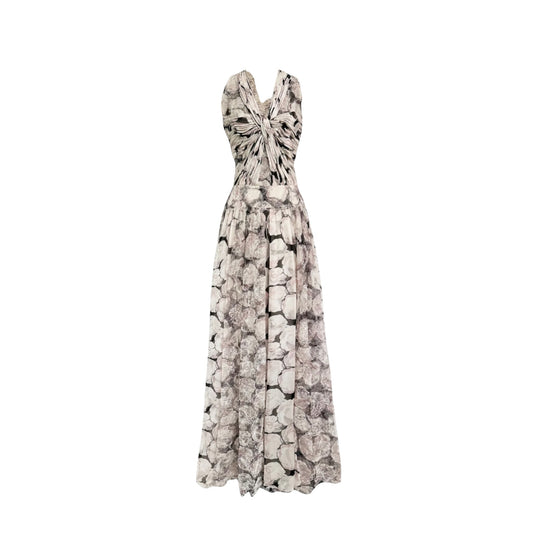 Vintage Chanel Runway 2004 Floral Silk Magnolia Silk Gown – Karl Lagerfeld Era