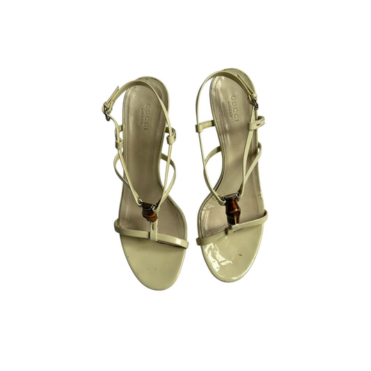 Gucci by Tom Ford cream bamboo sandal heels / 38.5