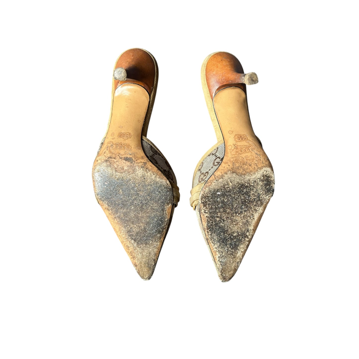 Vintage Gucci monogram horse-bit mules by Tom Ford / 36