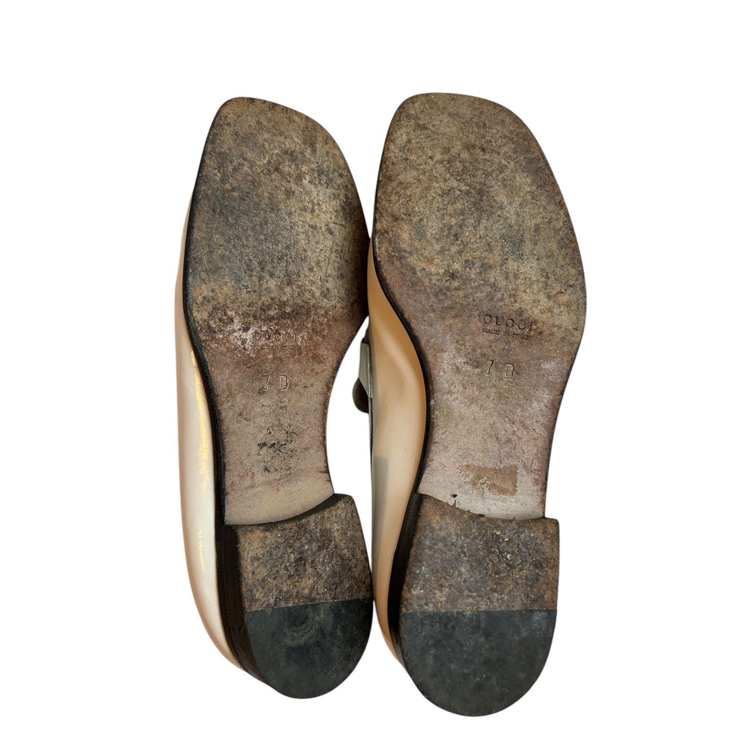 Vintage Gucci by Tom Ford white horse-bit leather loafers / 37