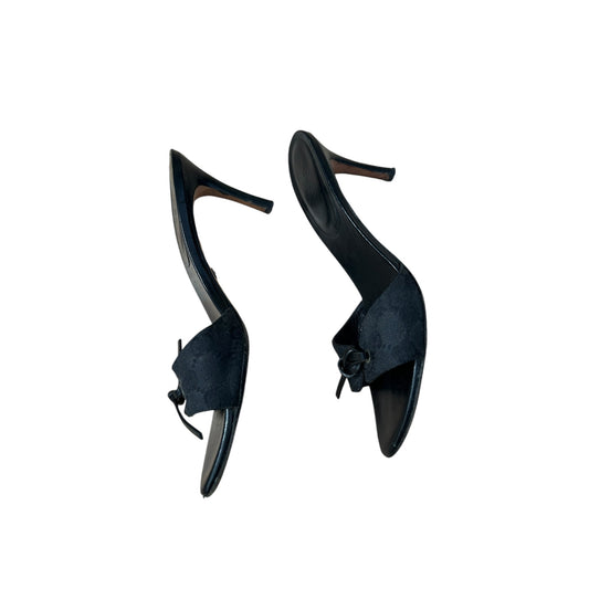 Vintage Gucci monogram black mule heels / IT37