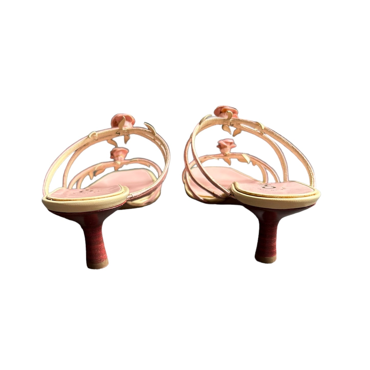 Vintage Chanel pink rosebud sandals by Karl Lagerfeld /37