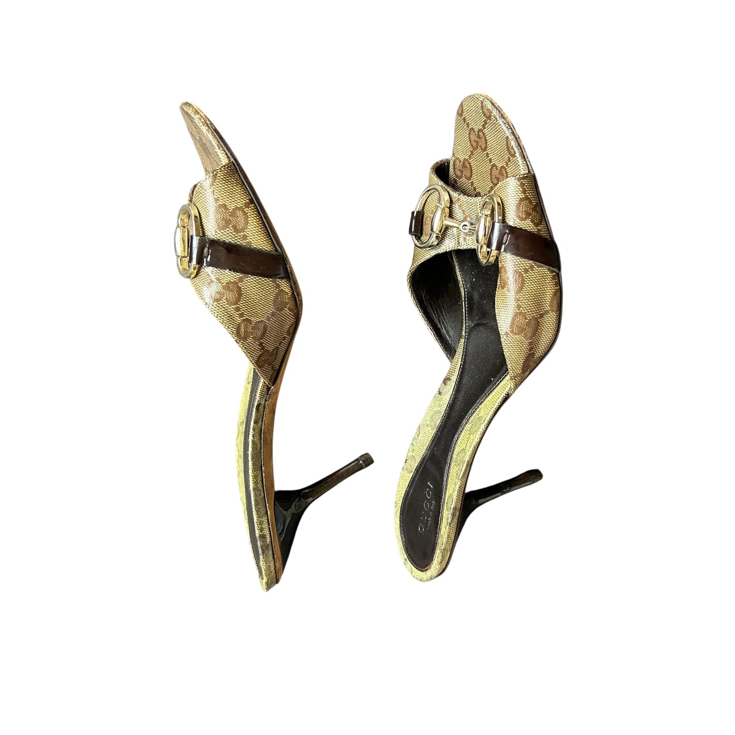 Vintage Gucci monogram horse-bit mules by Tom Ford / 38