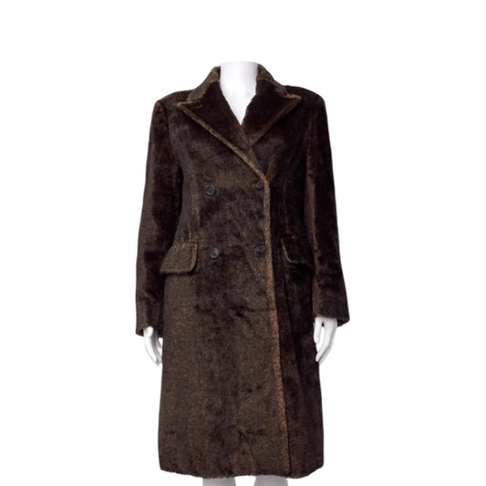 Vintage Prada Fall Runway 1997 Brown Mohair Double Breasted Coat