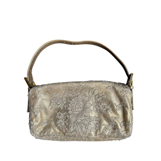 Vintage Fendi lace crystal baguette bag
