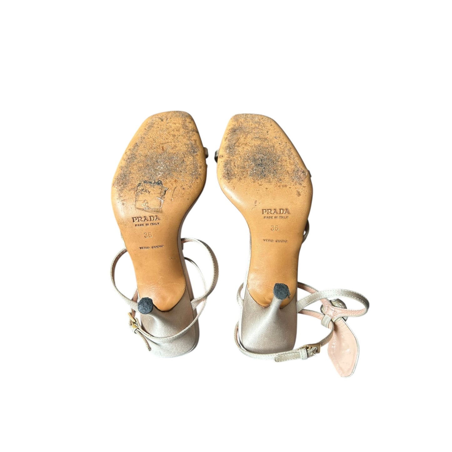 Vintage Prada satin pearl floral sandals / 36