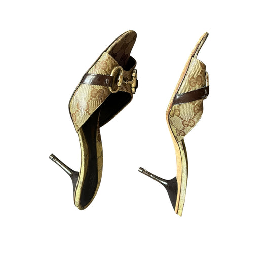 Vintage Gucci monogram horse-bit mules by Tom Ford / 38