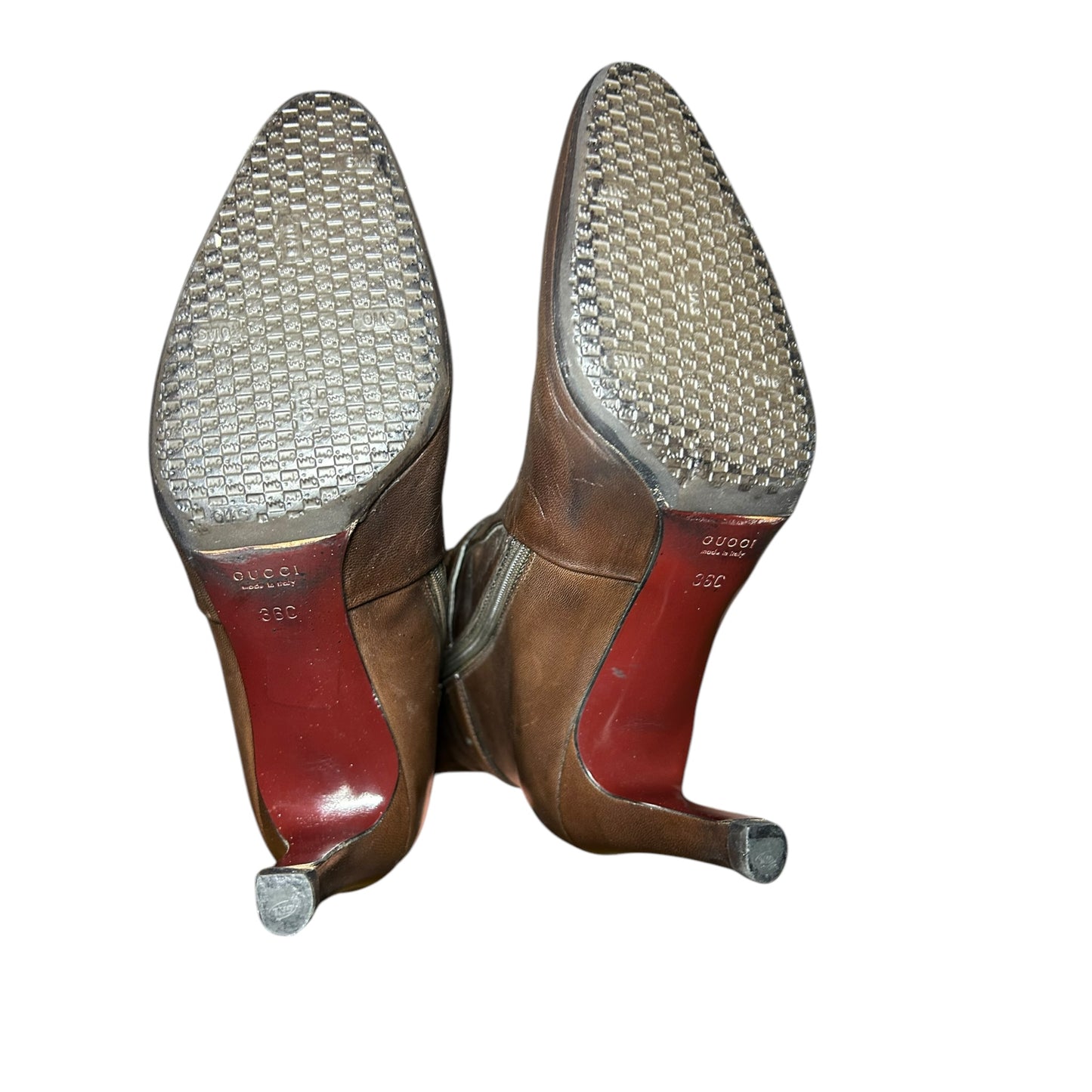 Vintage Gucci brown leather knee boots / 36