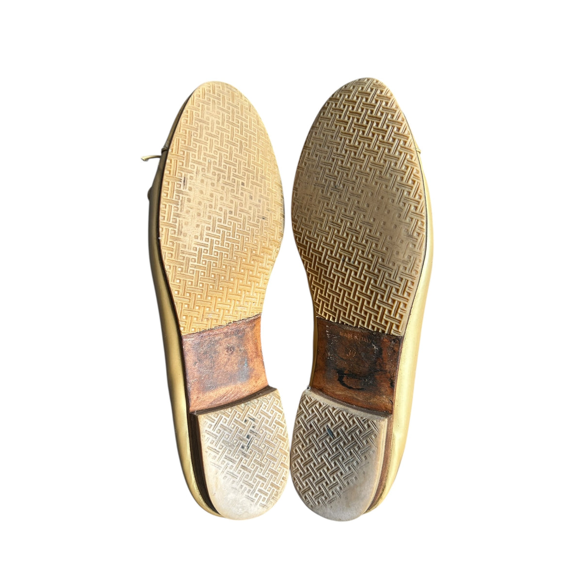 Vintage Chanel CC interlocking logo yellow ballet flats/ 37