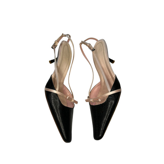 Vintage Valentino bow tie pyton sling back heels/ 36