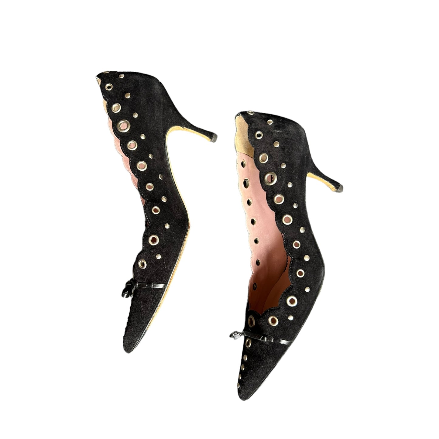 Vintage Prada suede kitten heels / 37