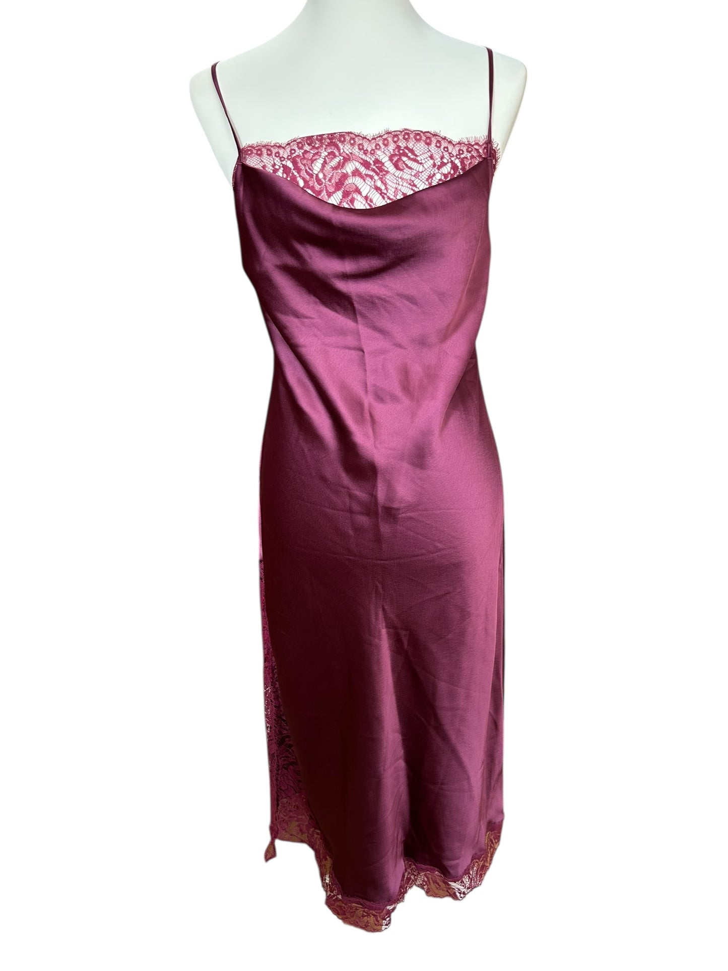 Vintage VS royal purple lace satin slip dress /S