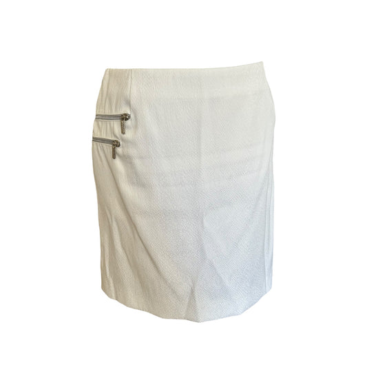 Vintage Versace white mini skirt suit double zipper