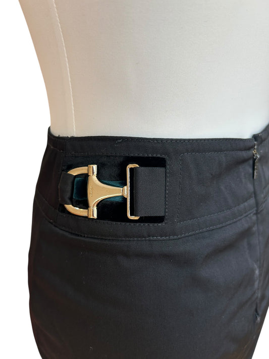 Vintage Gucci by Tom Ford horse-bit midi black skirt / Xs