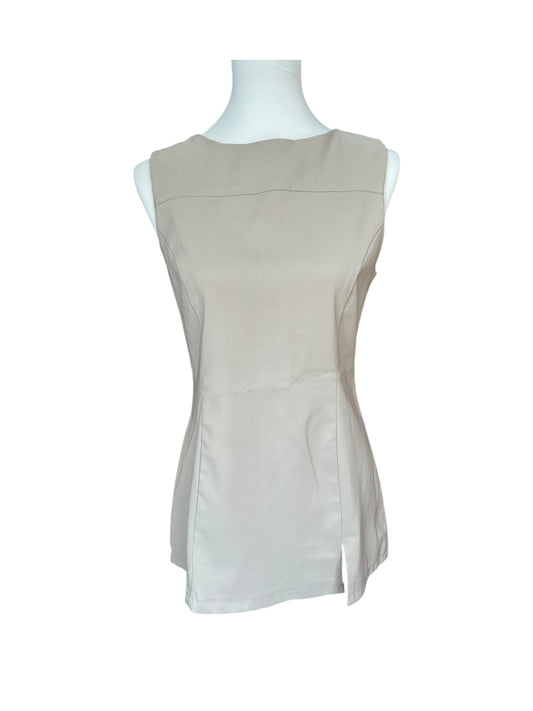 Vintage beige basic structured long top / S