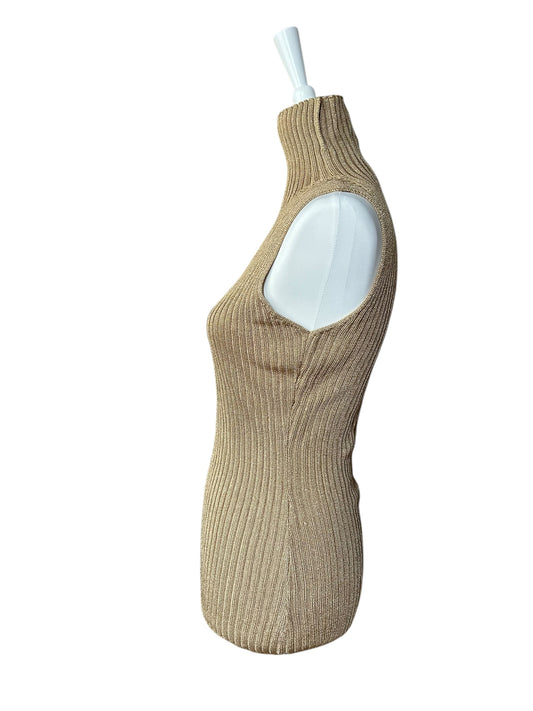 Vintage golden knitted turtleneck / L
