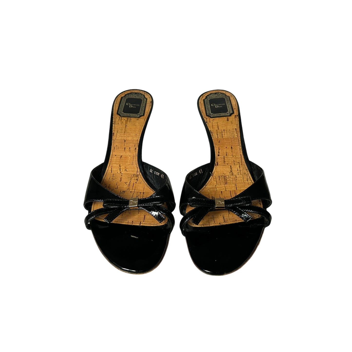 Vintage Dior bow tie mule heels / 41
