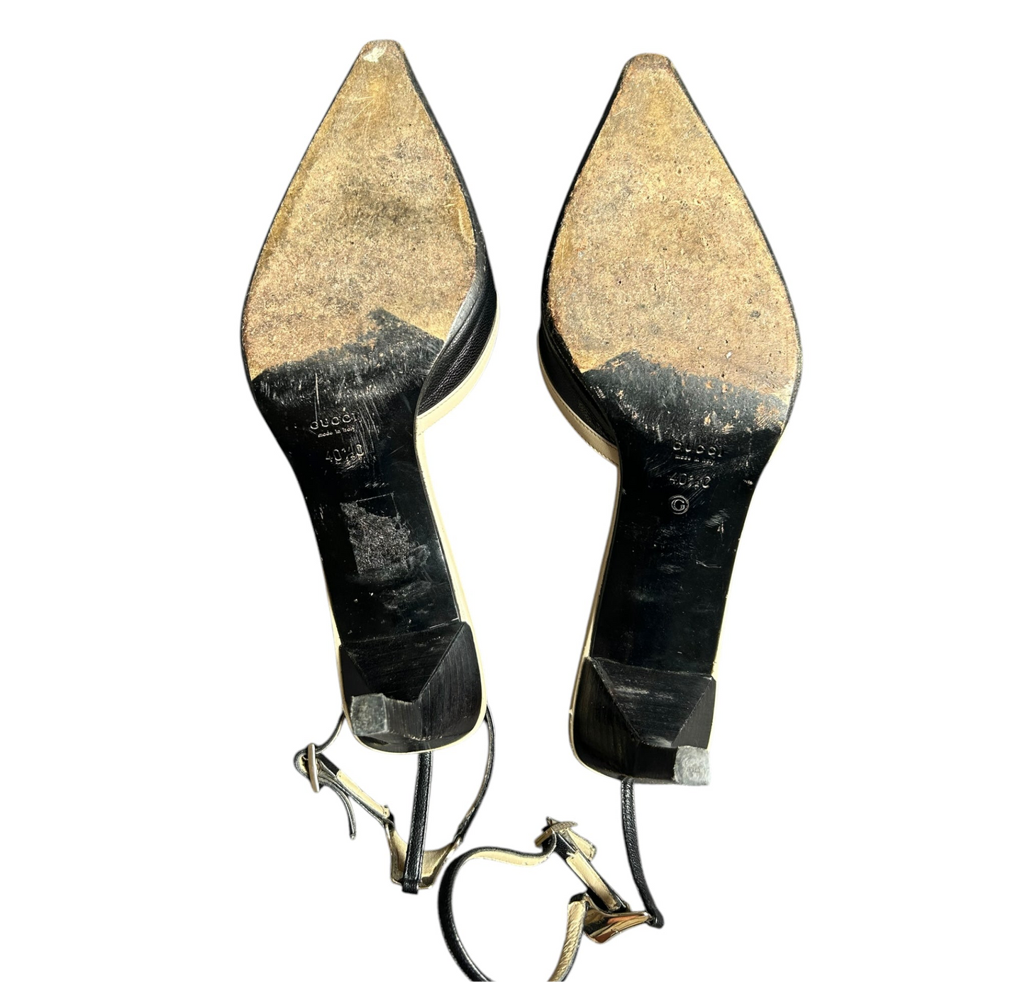 Vintage Gucci by Tom Ford two tone strap ankle heels / 40.5