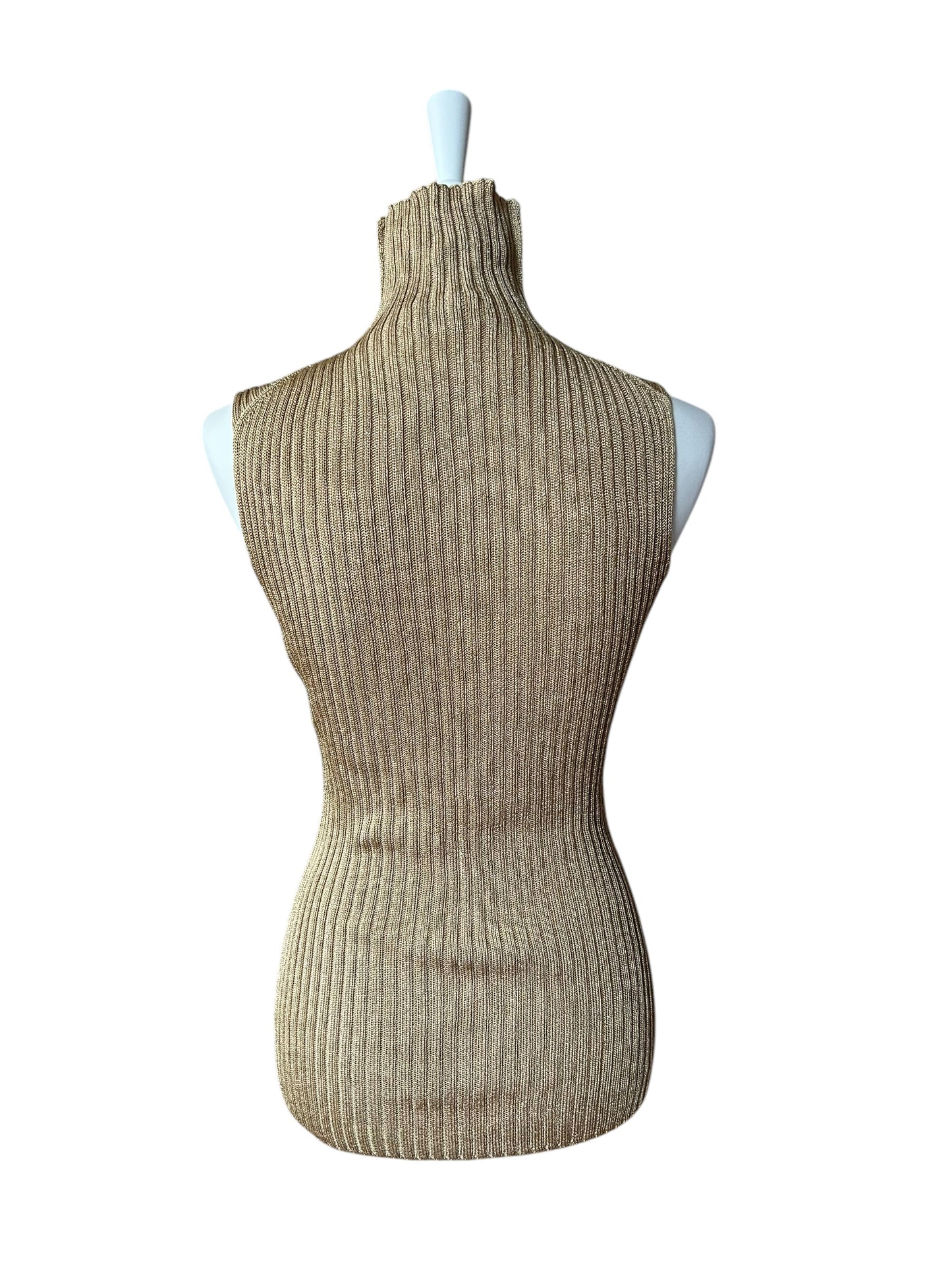 Vintage golden knitted turtleneck / L
