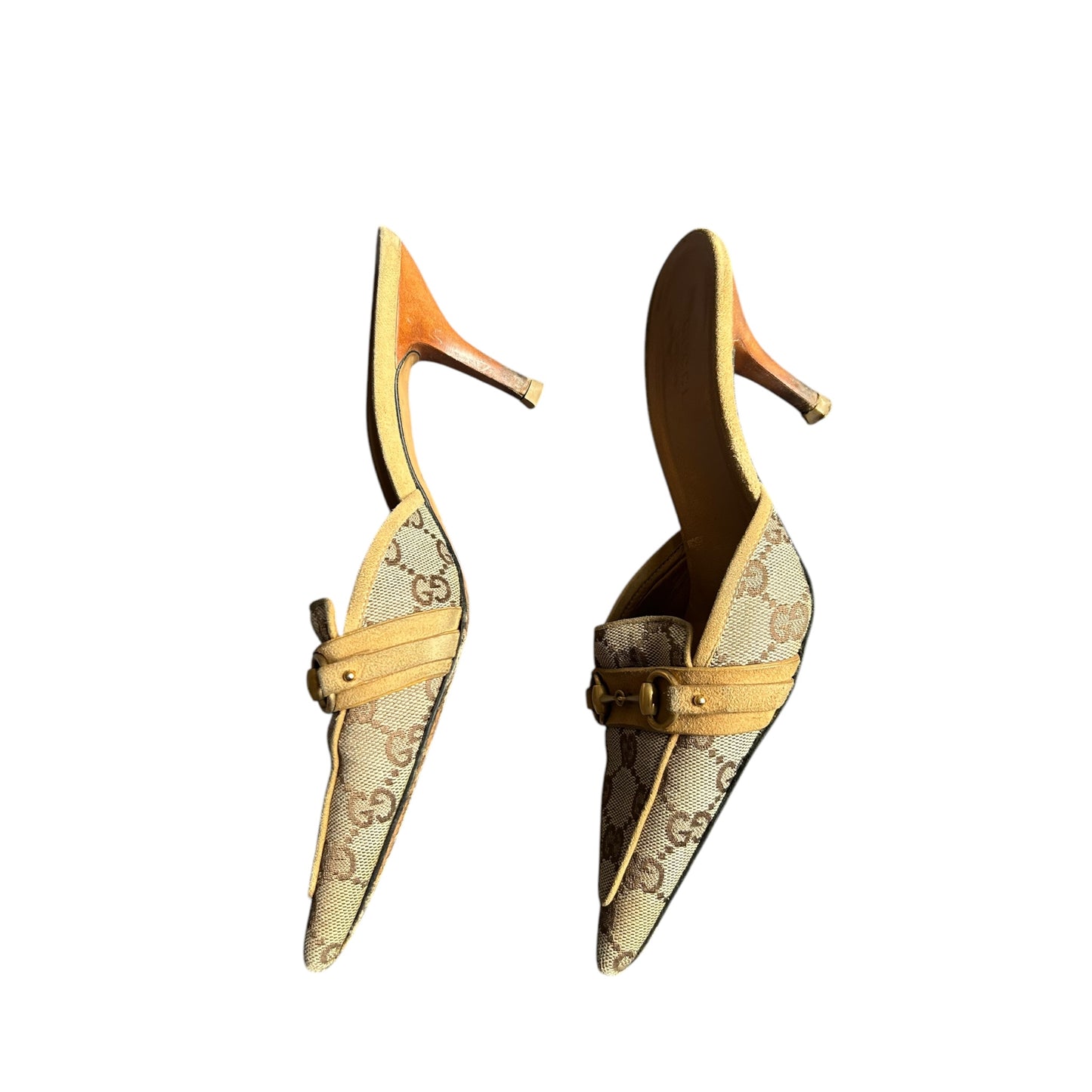 Vintage Gucci monogram horse-bit mules by Tom Ford / 36