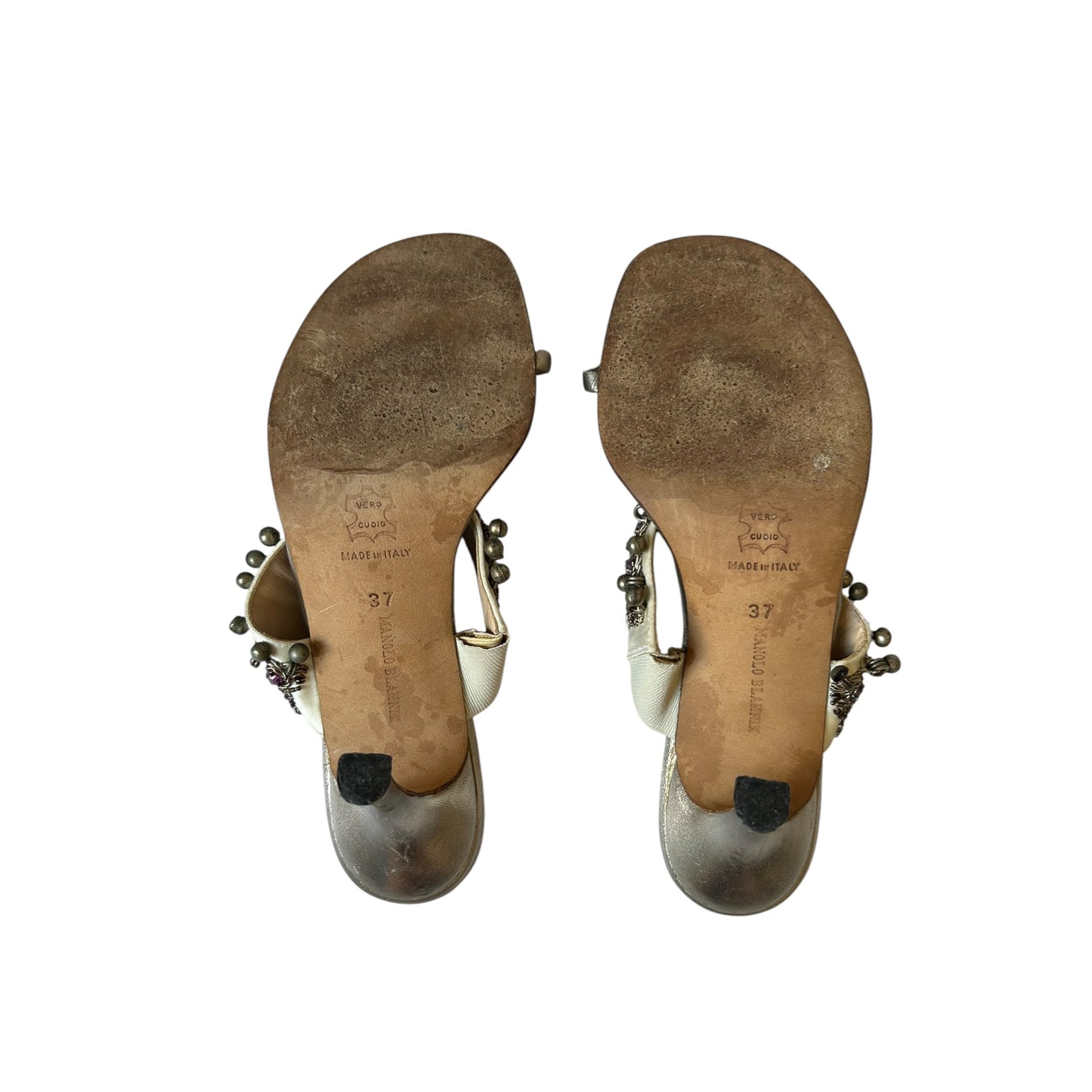 Vintage Manolo Blahnik metallic embellished sandal / 37