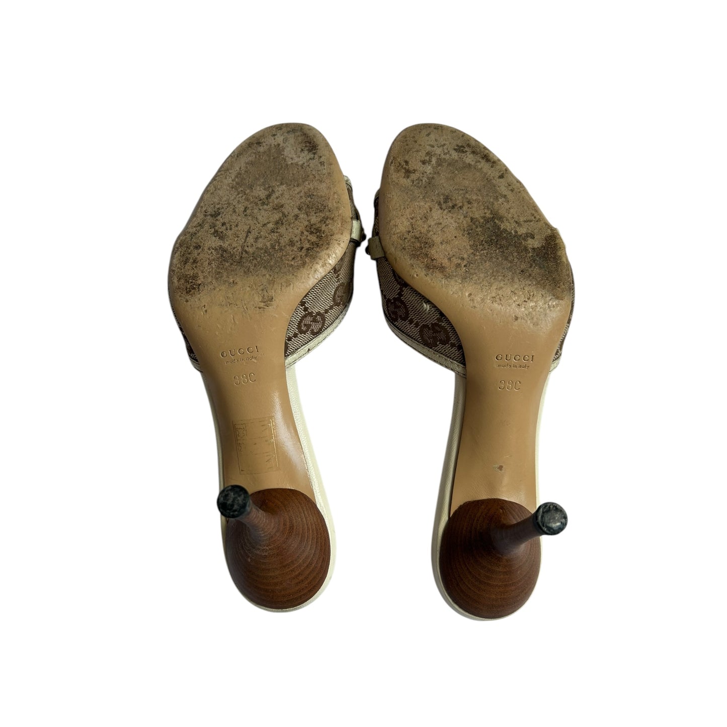 Vintage Gucci by Tom Ford horse-bit monogram mule heels / IT 38
