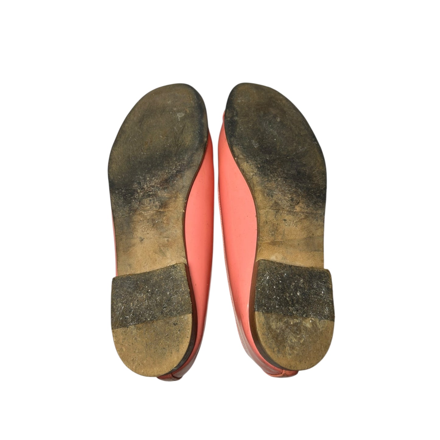 Vintage Chanel CC interlocking logo pink ballet flats / 37.5