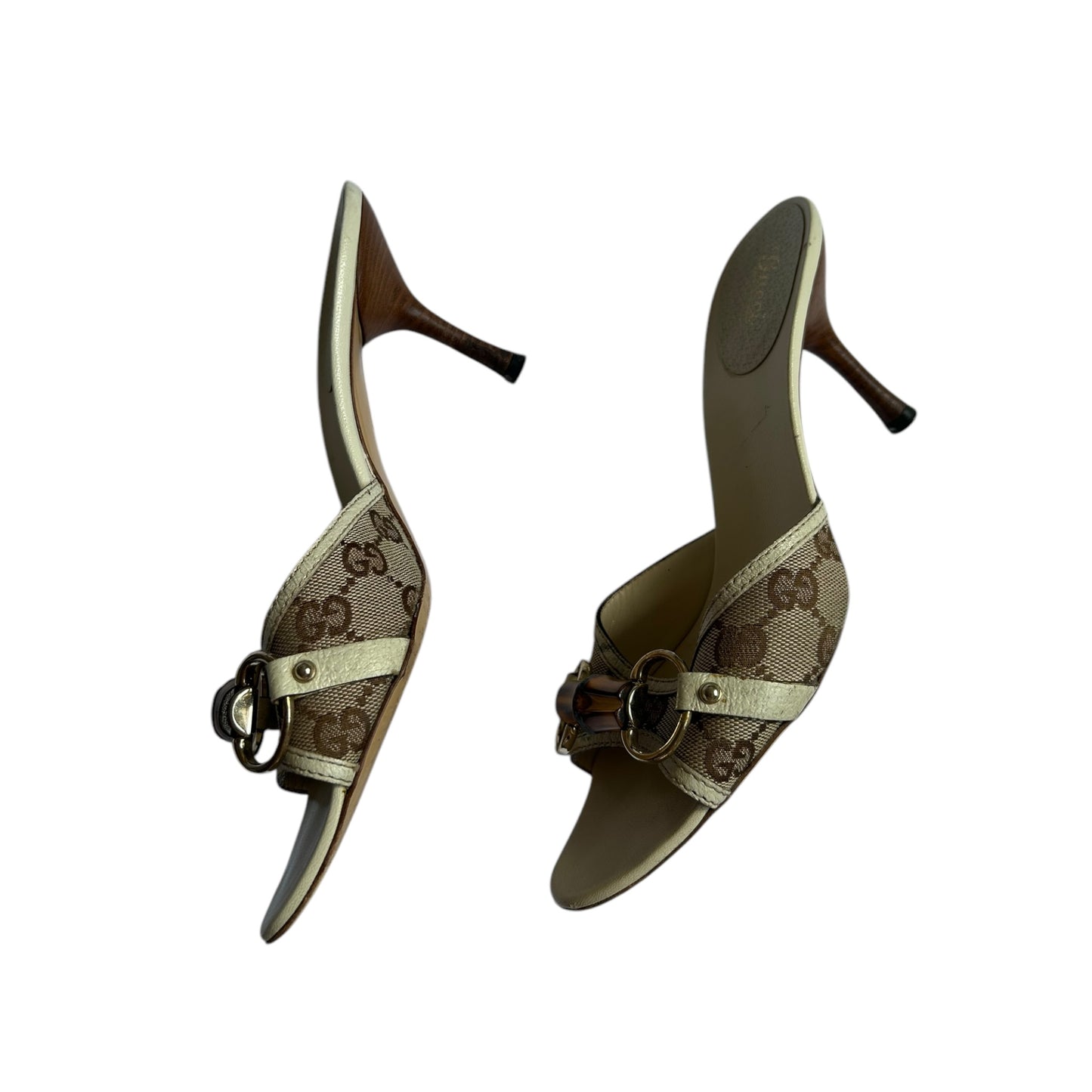 Vintage Gucci by Tom Ford horse-bit monogram mule heels / IT 38