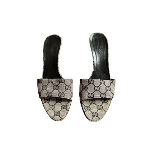 Vintage Gucci by Tom Ford monogram GG mule heels/ 37.5