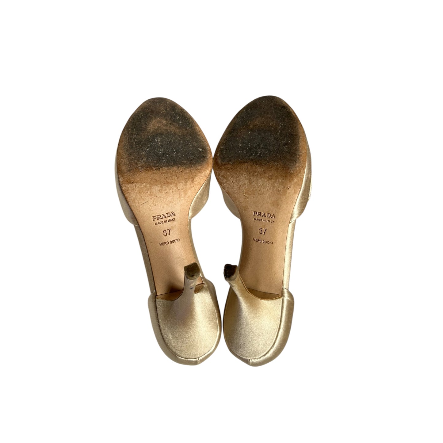 Vintage rare Prada satin rose open toe heels / 37