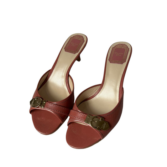 Vintage Dior open toe leather mules unworn /37.5