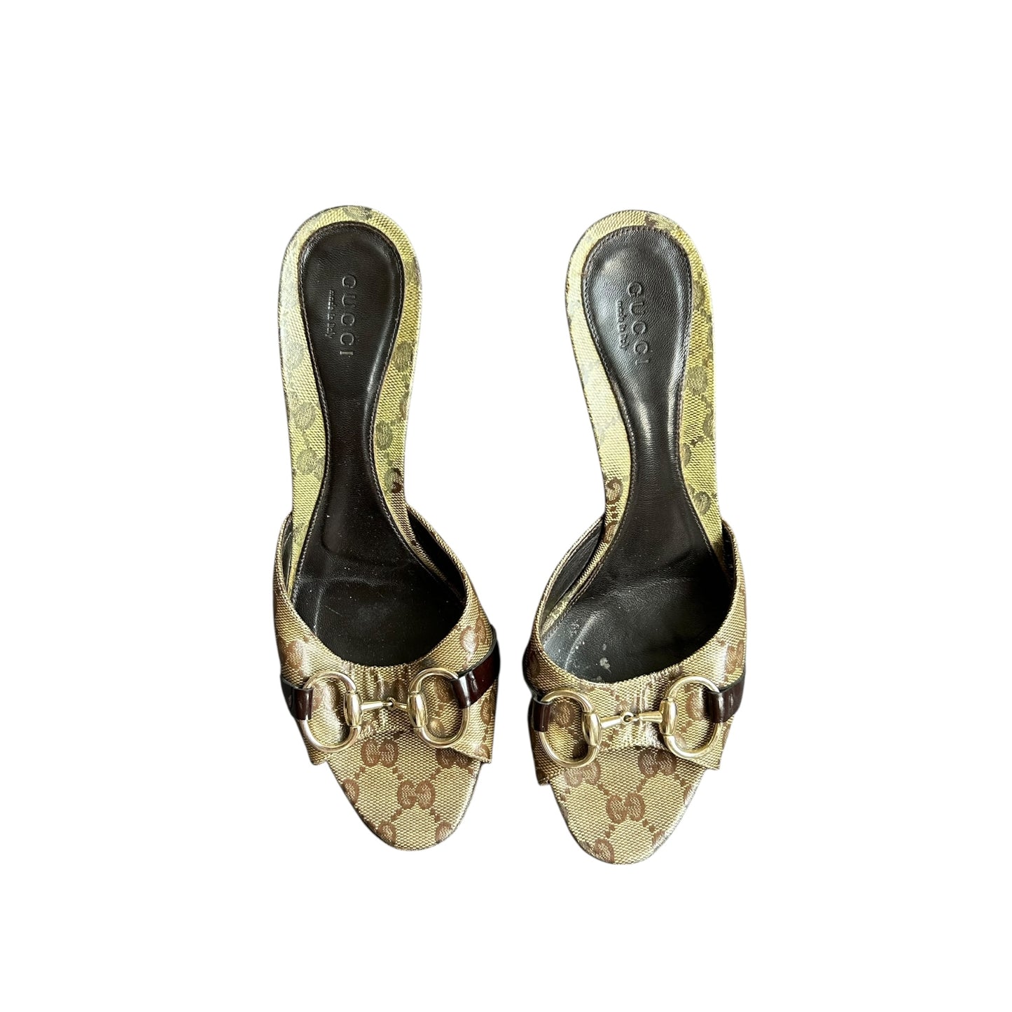 Vintage Gucci monogram horse-bit mules by Tom Ford / 38