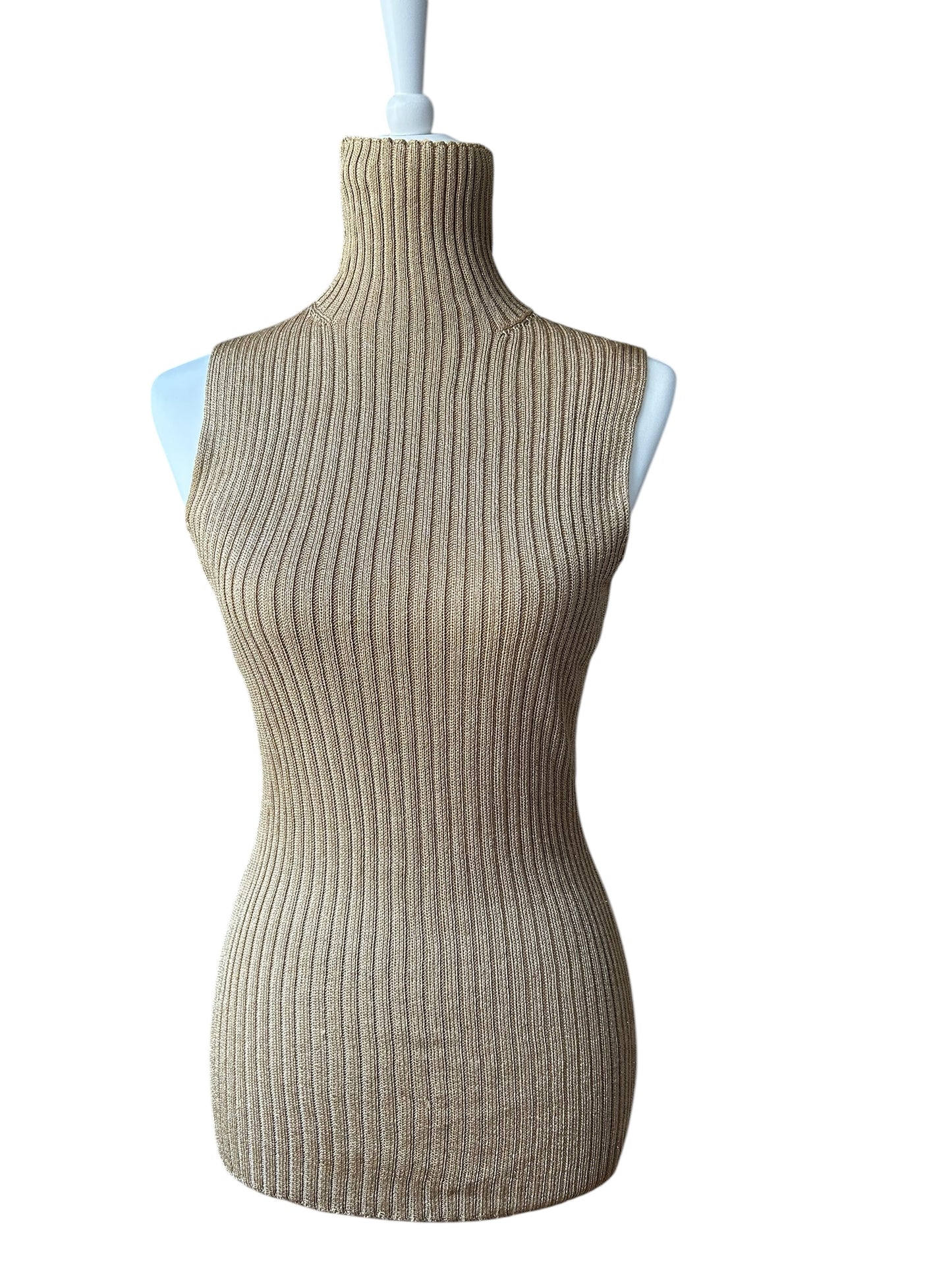 Vintage golden knitted turtleneck / L