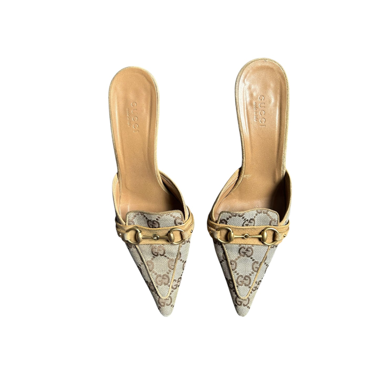Vintage Gucci monogram horse-bit mules by Tom Ford / 36