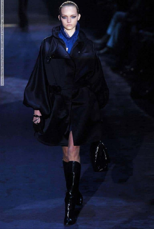 Vintage Gucci alligator black leather knee high boots FW 2005 / 37.5