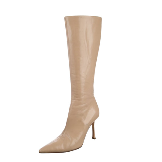 Vintage Rare Jimmy Choo peony cream knee high boots as seen on Jennifer Aniston / 38.5