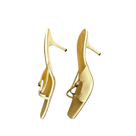 Vintage Gucci by Tom Ford cream mule heels/ 39.5