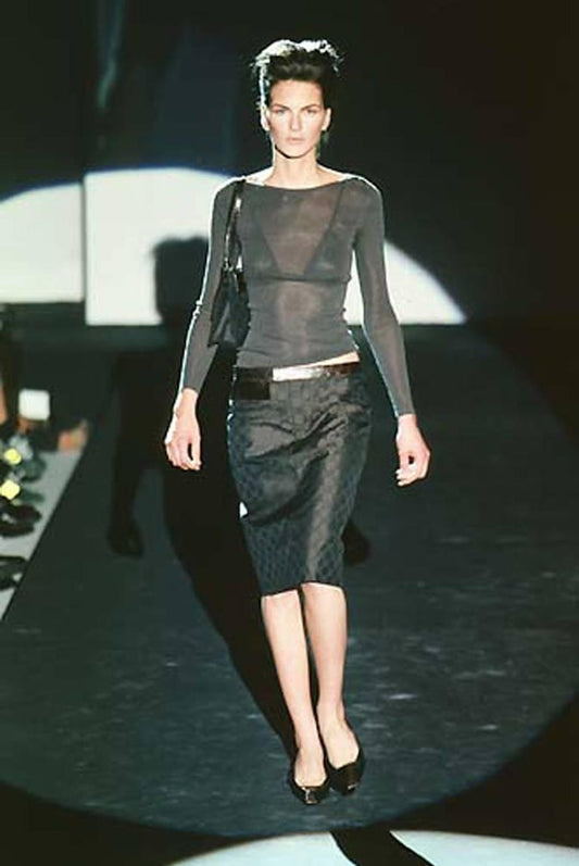 Vintage Gucci by Tom Ford runway 1998 monogram alligator slingback heels / IT 37.5