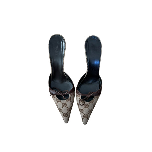 Vintage Gucci by Tom Ford monogram mule heels / 37.5