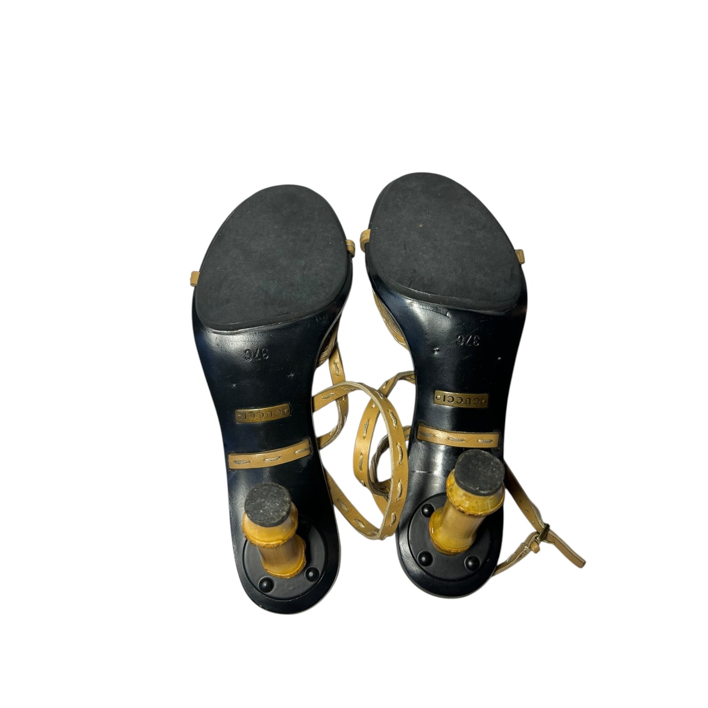 Vintage Gucci by Tom Ford SS 2002 wrap around bamboo heels/ 37