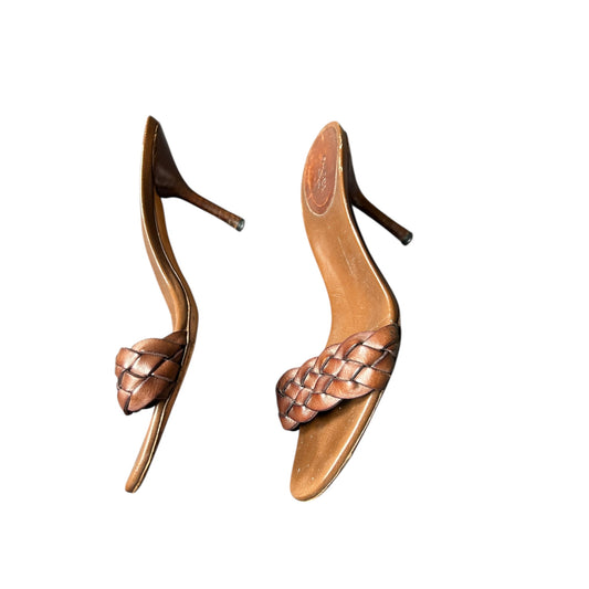 Vintage Gucci 90s brown leather mules / 37.5