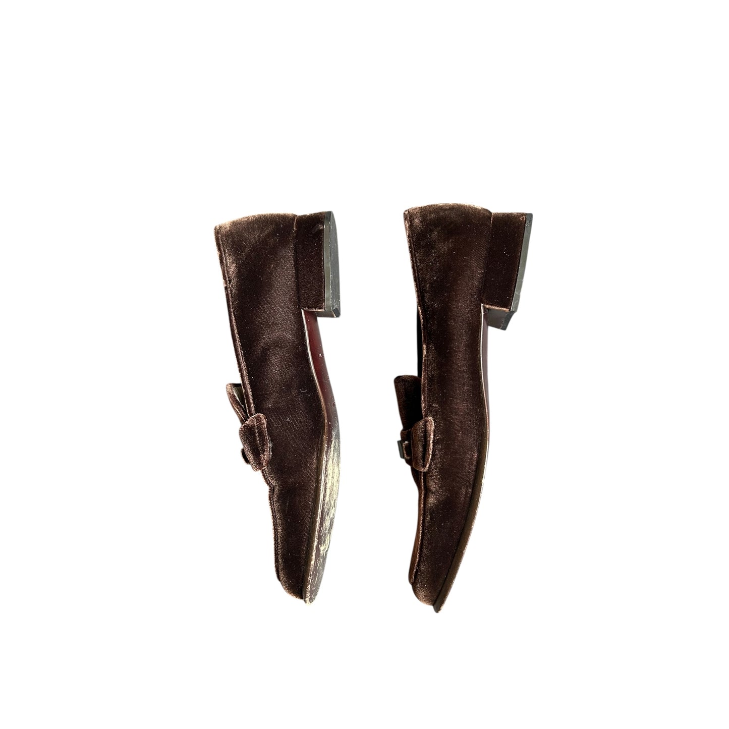 Vintage rare Prada chocolate brown velour loafers / 38