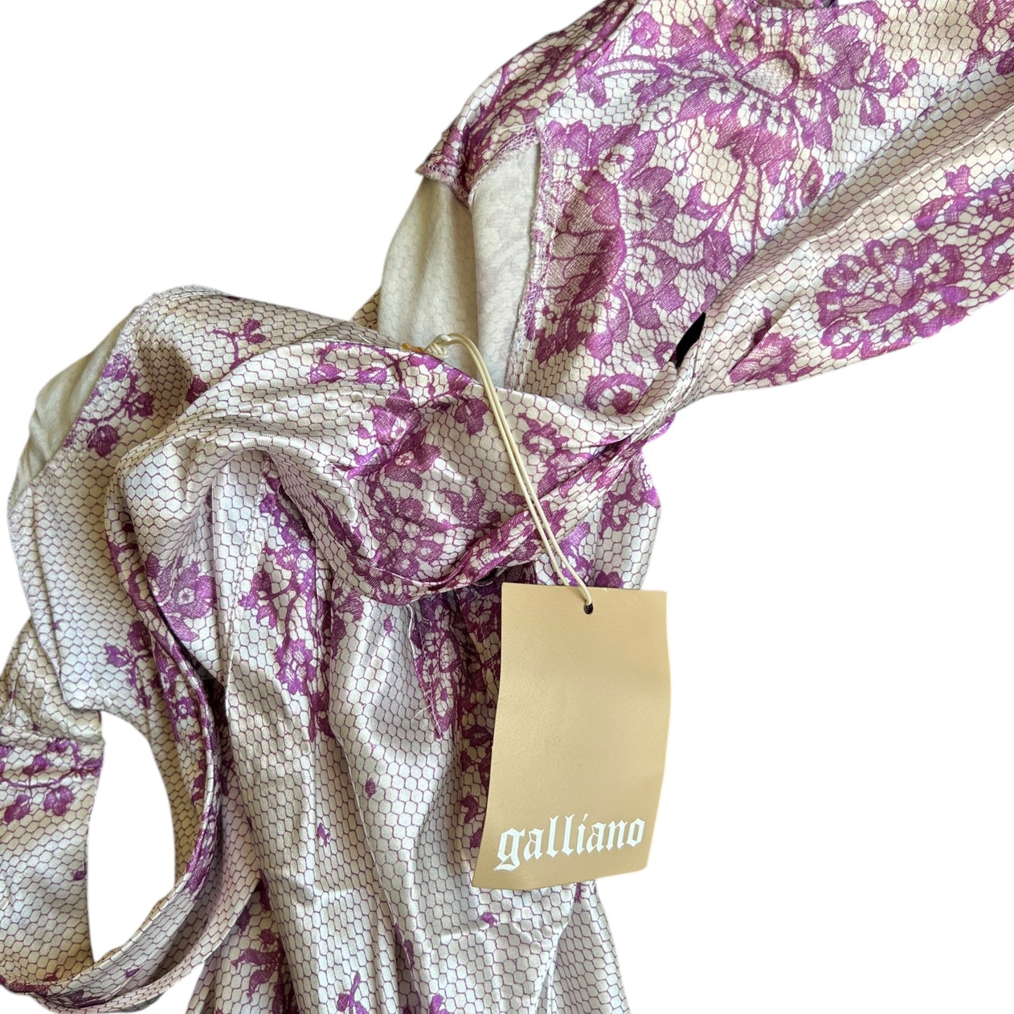 Vintage John Galliano 1990 NWT satin floral dress