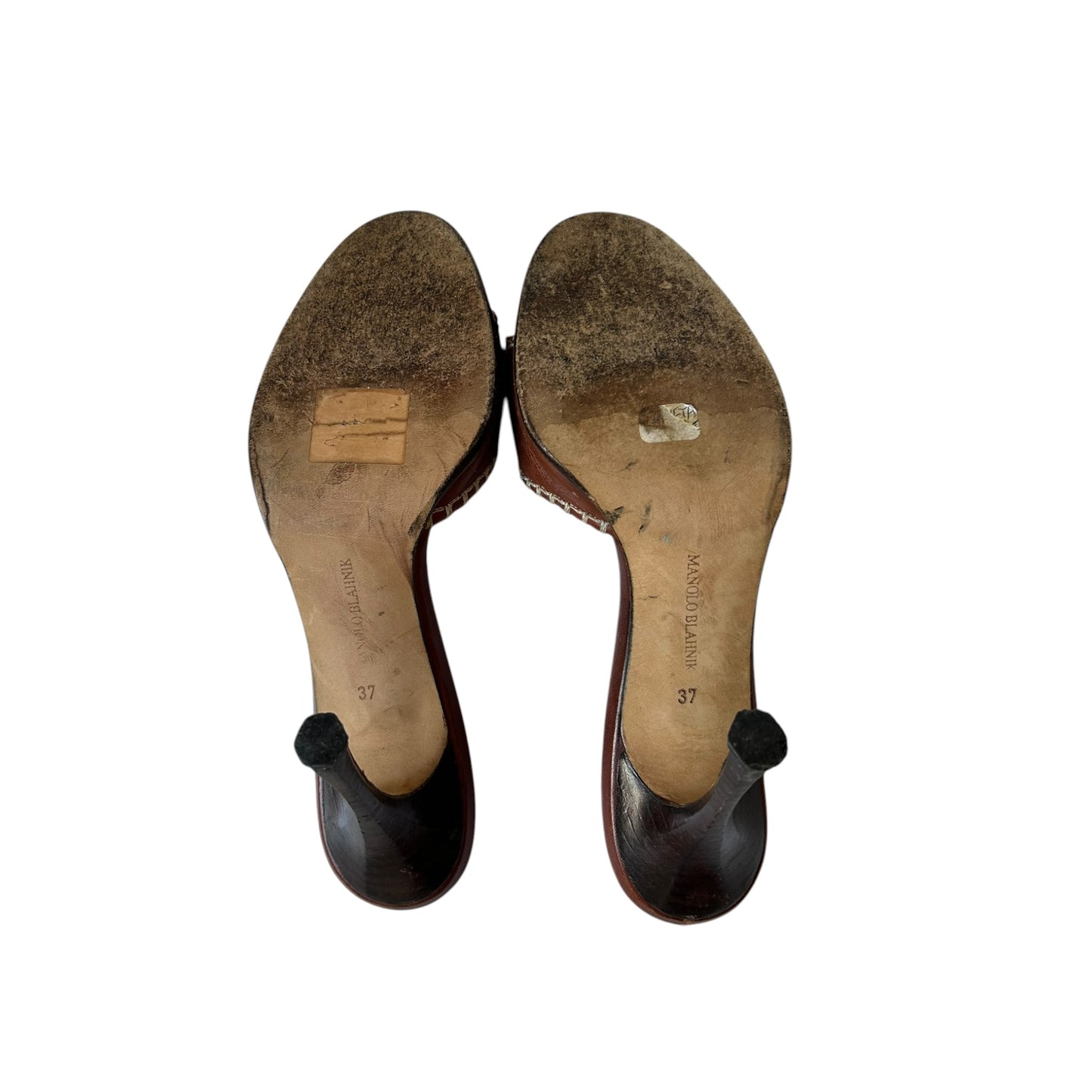 Vintage Manolo Blahnik burgundy mule heels / 37