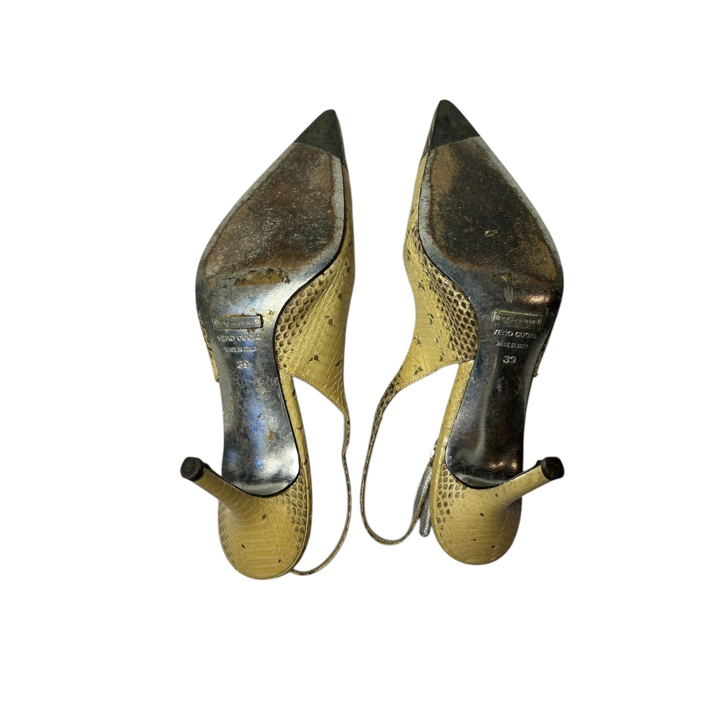 Vintage Dolce&Gabbana python slingback heels / 39