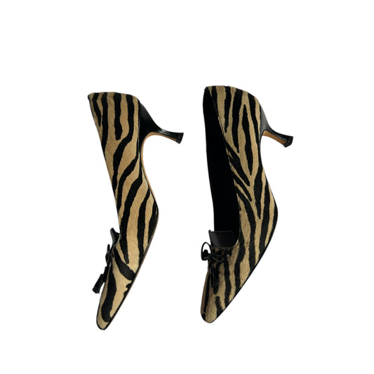 Vintage Jimmy Choo pony hair zebra print heels / 37.5
