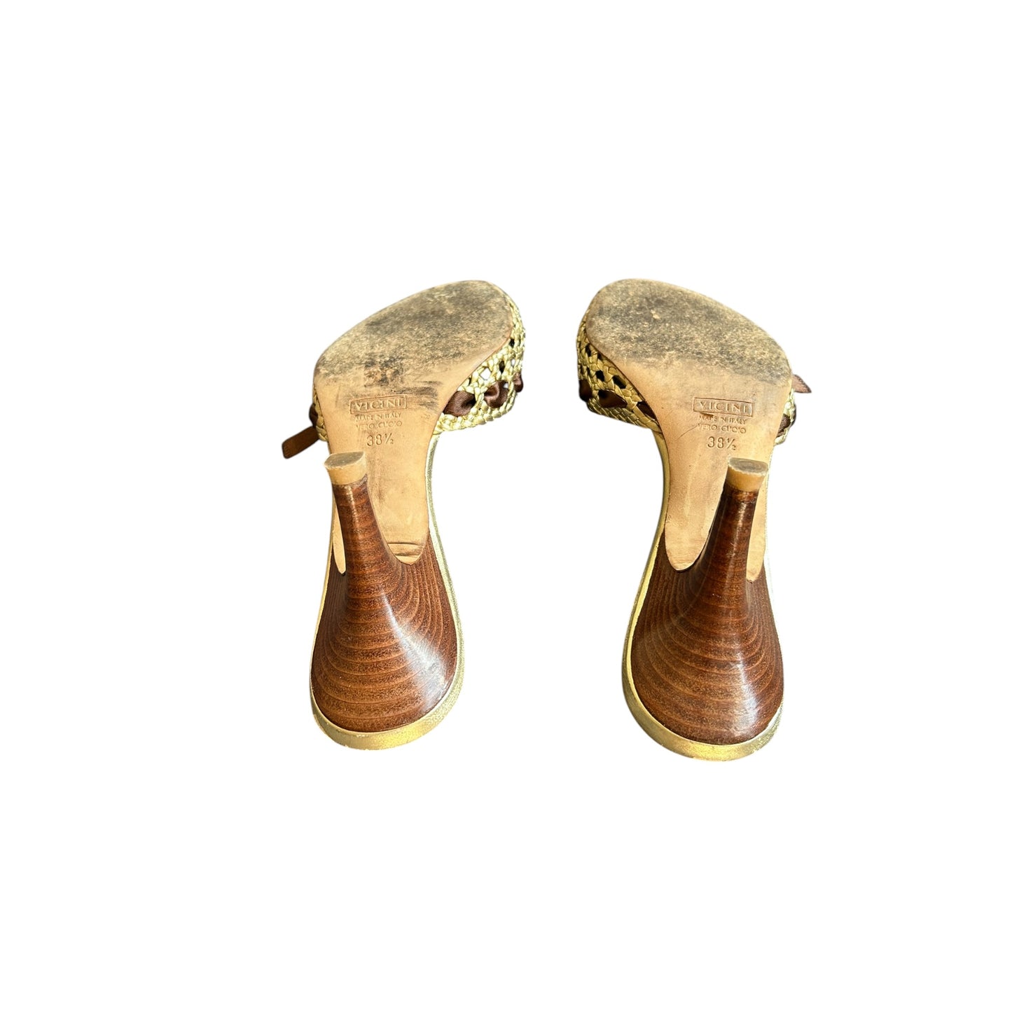 Vintage Vicini by Zanotti bronze bow tie mules / 38.5